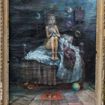 Картина под названием "ДЕВОЧКА С ШАРАМИ" - Александр Михайлов, Подлинное произведение искусства, Масло
