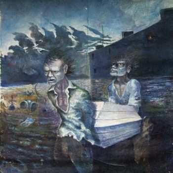 Картина под названием "ПРОЦЕССИЯ" - Александр Михайлов, Подлинное произведение искусства, Масло