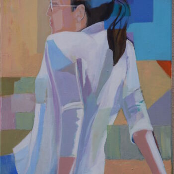 Malerei mit dem Titel "De dos assise sur l…" von Alejandra Sanchez, Original-Kunstwerk, Acryl
