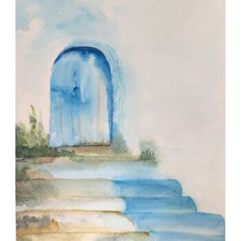 Peinture intitulée "Azul" par Alejandra Valeiro, Œuvre d'art originale, Aquarelle
