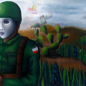 Painting titled "El Soldado" by Alejandro Gonzalez Garcia, Original Artwork, Oil