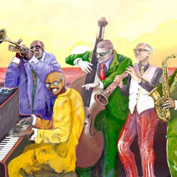 Arte digital titulada "jazz-total-1.jpg" por Albruno, Obra de arte original, Pintura Digital
