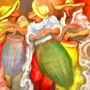 Grafika cyfrowa / sztuka generowana cyfrowo zatytułowany „Candombe” autorstwa Albruno, Oryginalna praca, Malarstwo cyfrowe