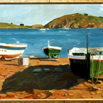 Painting titled "PortLligat" by Alejandro Cabeza, Original Artwork, Oil