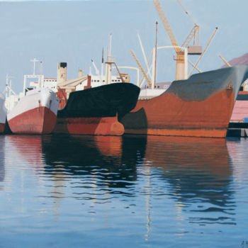 Pintura titulada "barcos.jpg" por Alejandro Fajardo, Obra de arte original