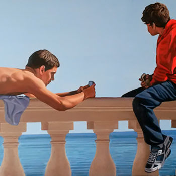 Pintura intitulada "los-primos.jpg" por Alejandro Fajardo, Obras de arte originais