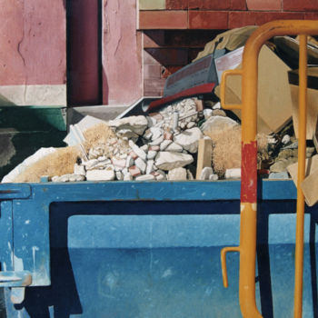 Pintura titulada "contenedor-azul.jpg" por Alejandro Fajardo, Obra de arte original