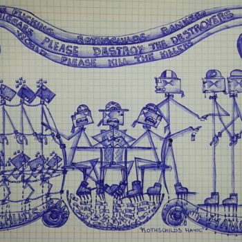 Drawing titled ""THE ROTHSCHILD'S H…" by Lucette Aleki, Original Artwork, Ballpoint pen