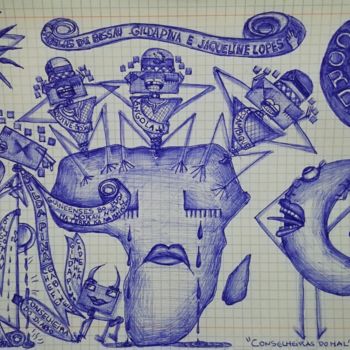 图画 标题为“"CONSELHEIRAS DO MA…” 由Lucette Aleki, 原创艺术品, 圆珠笔