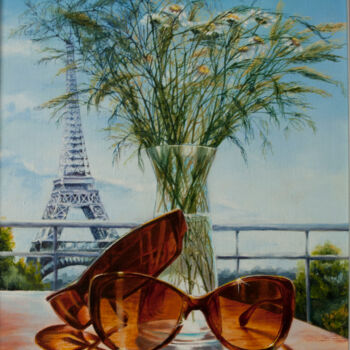 Peinture intitulée "Утро в Париже" par Aleks Bondar, Œuvre d'art originale, Huile Monté sur Châssis en bois