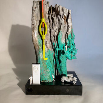 Скульптура под названием "S-01 - AT THE END O…" - Aleks Rosenberg, Подлинное произведение искусства, Дерево