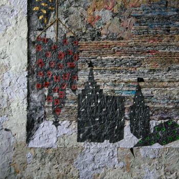 Картина под названием "Kremlin still life" - Алекс Вознесенский, Подлинное произведение искусства, Коллажи Установлен на кар…