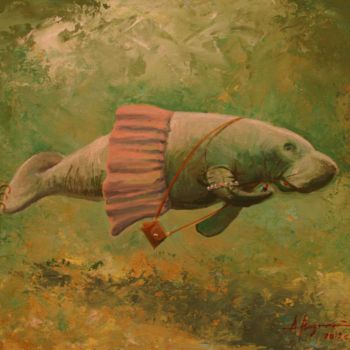 Painting titled "Siren" by Aleks Voznesenskii, Original Artwork, Oil