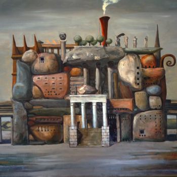 Pintura intitulada "Library" por Aleks Voznesenskii, Obras de arte originais, Óleo
