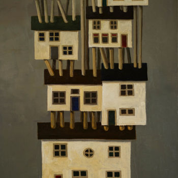 Peinture intitulée "House." par Aleks Voznesenskii, Œuvre d'art originale, Huile