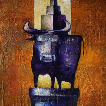 Painting titled "Tower-2." by Aleks Voznesenskii, Original Artwork, Oil