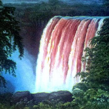 Картина под названием "Водопад "Игуасу"" - Александра Лючик, Подлинное произведение искусства, Масло