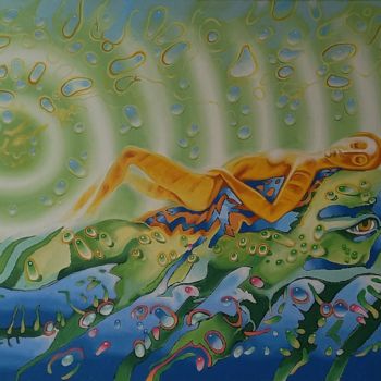 Картина под названием "Abduction of Europa…" - Oleksandr Lekomtsev, Подлинное произведение искусства, Масло