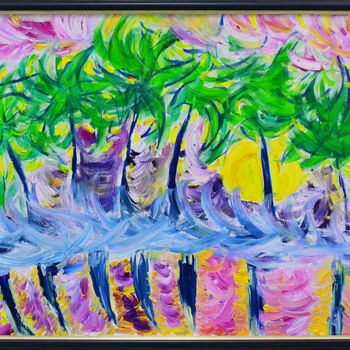 Painting titled "Jungle" by Aleksander Panayotov, Original Artwork, Oil