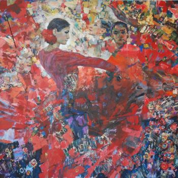 Картина под названием "Фламенко" - Aleksander Babichev, Подлинное произведение искусства, Масло