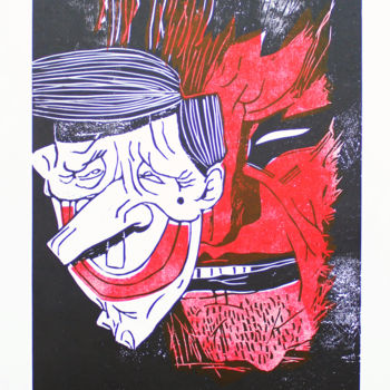 Druckgrafik mit dem Titel ""Пороки/Лицемерие"" von Aleksandr Butylin, Original-Kunstwerk, Linoldrucke
