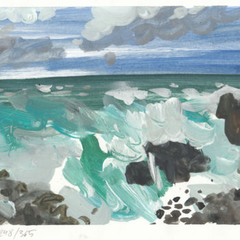 Картина под названием ""Буйное море"." - Александр Бутылин, Подлинное произведение искусства, Темпера