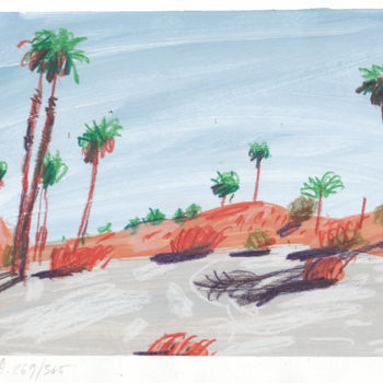 Картина под названием ""Пальмы"." - Александр Бутылин, Подлинное произведение искусства, Темпера