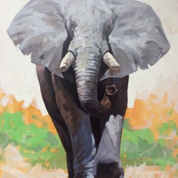 Картина под названием "Слон" - Александр Чубарев, Подлинное произведение искусства, Масло