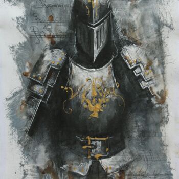 Dessin intitulée "Knight1" par Dobrodiy Alexandr, Œuvre d'art originale, Fusain