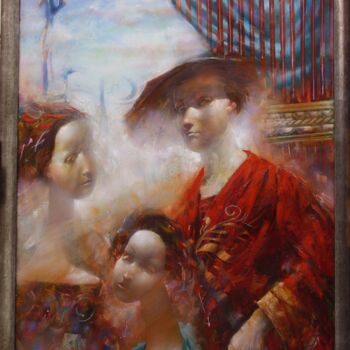 Painting titled "Red Morning 2" by Dobrodiy Alexandr, Original Artwork, Oil
