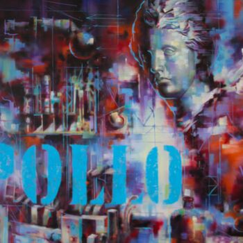 Malarstwo zatytułowany „Apollo flight” autorstwa Dobrodiy Alexandr, Oryginalna praca, Olej Zamontowany na Drewniana rama nos…