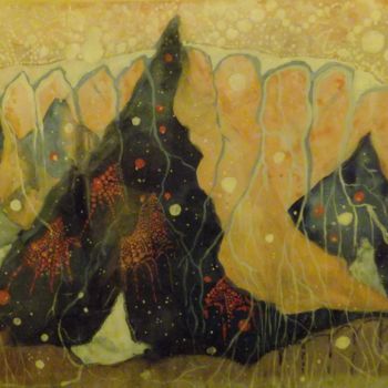 Картина под названием "Mountains" - Александр Глухов, Подлинное произведение искусства, Гуашь