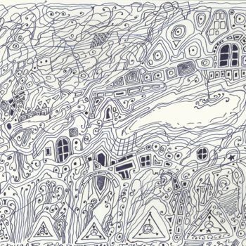 Drawing titled "Composition 2014" by Aleksandr Glukhov, Original Artwork, Ink