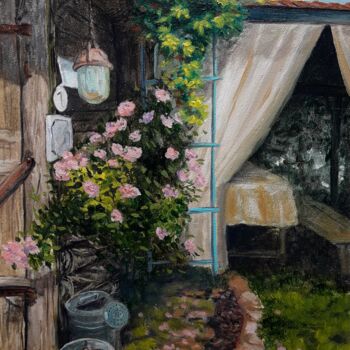 Peinture intitulée "Gardener's Corner "…" par Aleksandr Gritsenko, Œuvre d'art originale, Huile
