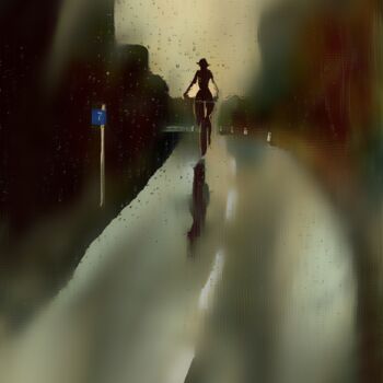 Цифровое искусство под названием "Мокрая дорога" - Александр Коровин, Подлинное произведение искусства, Цифровая живопись