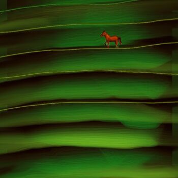 Arte digitale intitolato "Рыжий конь" da Aleksandr Korovin, Opera d'arte originale, Lavoro digitale 2D