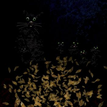 Arte digitale intitolato "Кошка с котятами" da Aleksandr Korovin, Opera d'arte originale, Lavoro digitale 2D