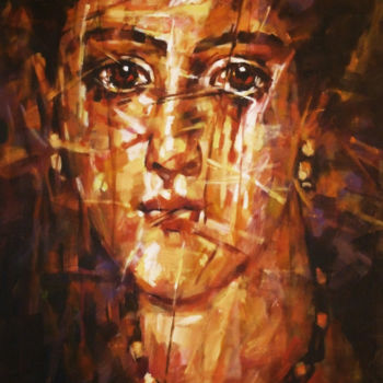 Peinture intitulée "FAYUM MOTIVE" par Aleksandr Ilichev, Œuvre d'art originale, Acrylique