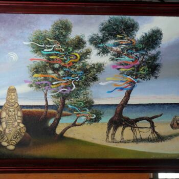 Картина под названием "Встреча на ольхоне" - Александр Макаров, Подлинное произведение искусства, Масло