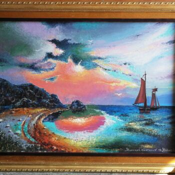 Картина под названием "Морская фантазия" - Александр Макаров, Подлинное произведение искусства, Масло