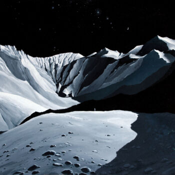 Картина под названием "Лунный перевал. Илл…" - Александр Манойленко, Подлинное произведение искусства, Масло