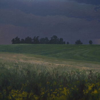 Peinture intitulée "Край поля перед гро…" par Aleksandr Manoilenko, Œuvre d'art originale, Huile