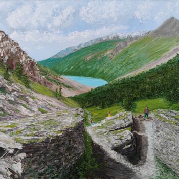 Painting titled "To the lake" by Aleksandr Petelin, Original Artwork, Oil