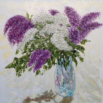 Malarstwo zatytułowany „Bouquet of lilac” autorstwa Aleksandr Petelin, Oryginalna praca, Olej