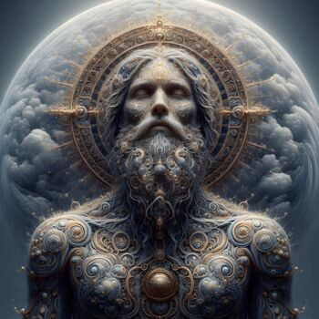 Digital Arts titled "100 Faces of God_011" by Aleksandr Pogodin, Original Artwork, AI generated image