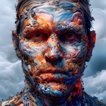 Arte digitale intitolato "100 Faces of God_029" da Aleksandr Pogodin, Opera d'arte originale, Immagine generata dall'IA