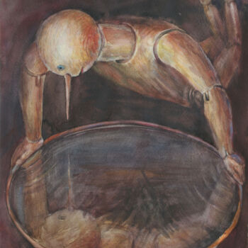 Peinture intitulée "Narcissus" par Aleksandr Tkachenko, Œuvre d'art originale, Aquarelle