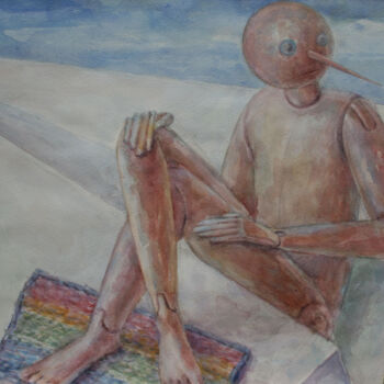 Картина под названием "On a magic carpet" - Aleksandr Tkachenko, Подлинное произведение искусства, Акварель