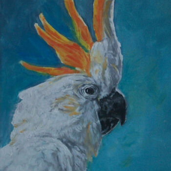 Painting titled "A Parrot" by Aleksandr Yusupov, Original Artwork, Oil