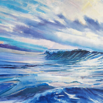 Painting titled "THE WAVE" by Aleksandr Zhivago, Original Artwork, Oil